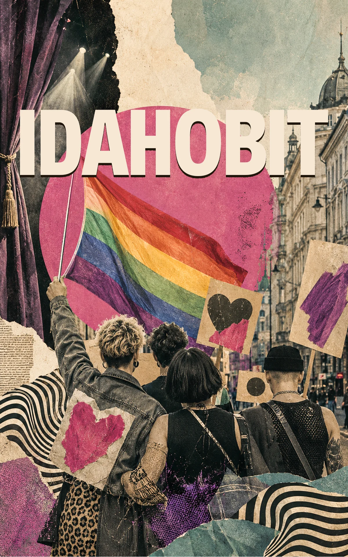 Junge Menschen halten Regenbogenflagge auf einer Demonstration in Österreich am 17. Mai 2026, IDAHOBIT Mobilisierung.