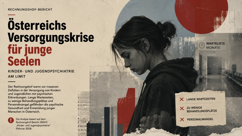 Tabelle mit Daten des oesterreichischen Rechnungshof Berichts ueber Defizite in der Kinder und Jugendpsychiatrie