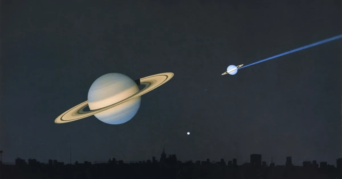 Nachthimmel über Wien mit drei Planeten, Symbolbild zu den rückläufigen Planeten im Juli 2026.