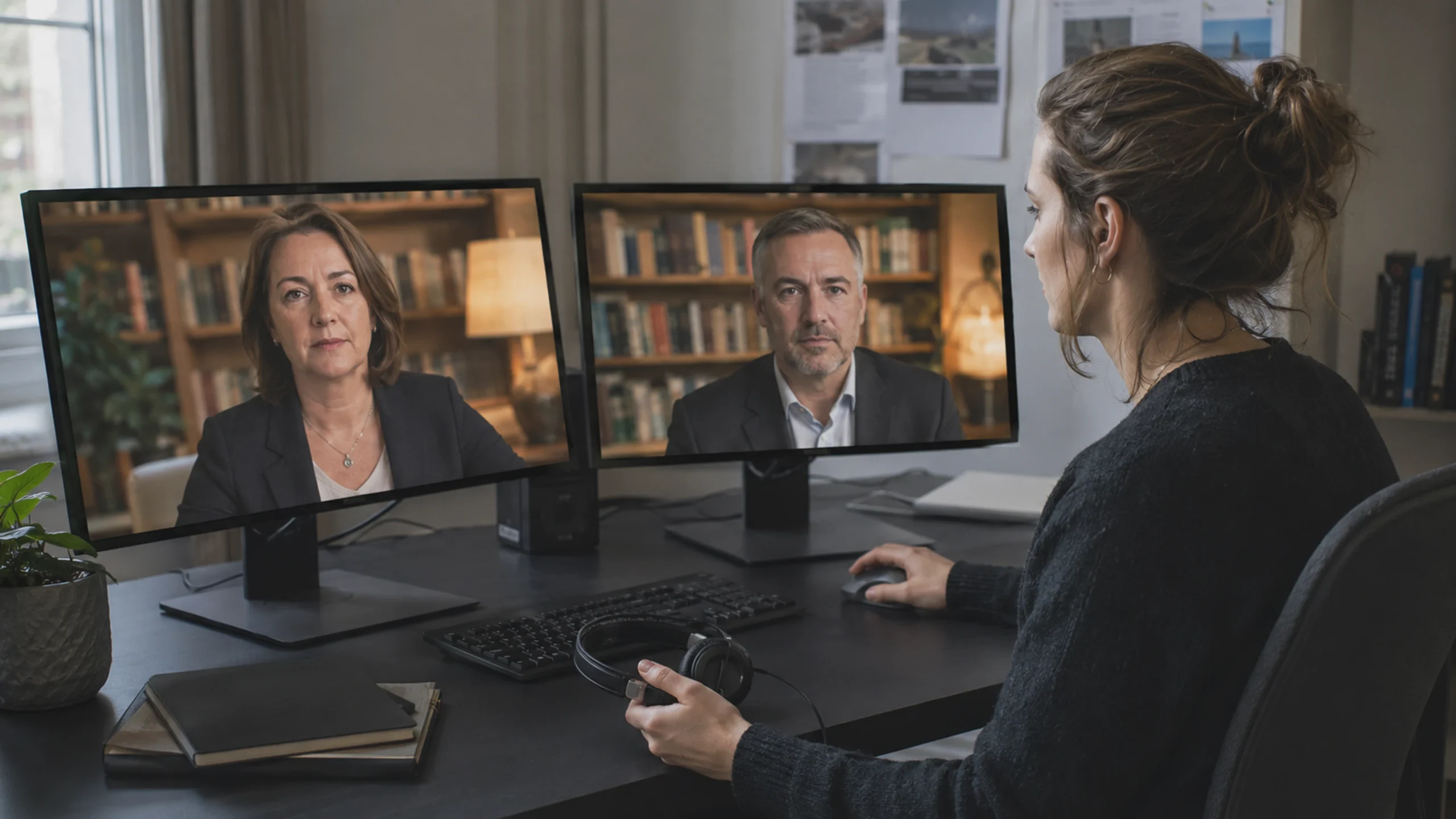 Une chercheuse étudie des avatars d'IA récurrents qui apparaissent en tant qu'experts en matière de retraite dans des vidéos de conception similaire.