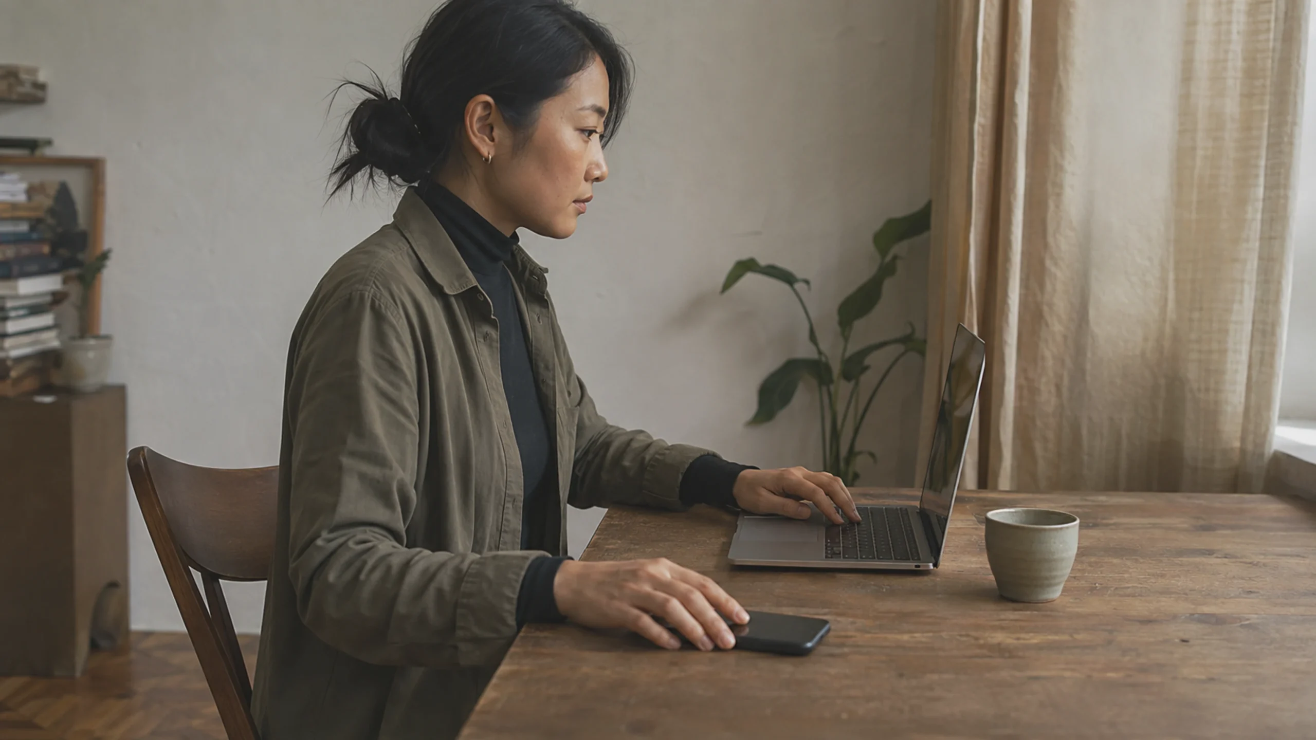 Une personne examine une affirmation virale concernant les retraites sur un ordinateur portable et la compare à une source officielle.