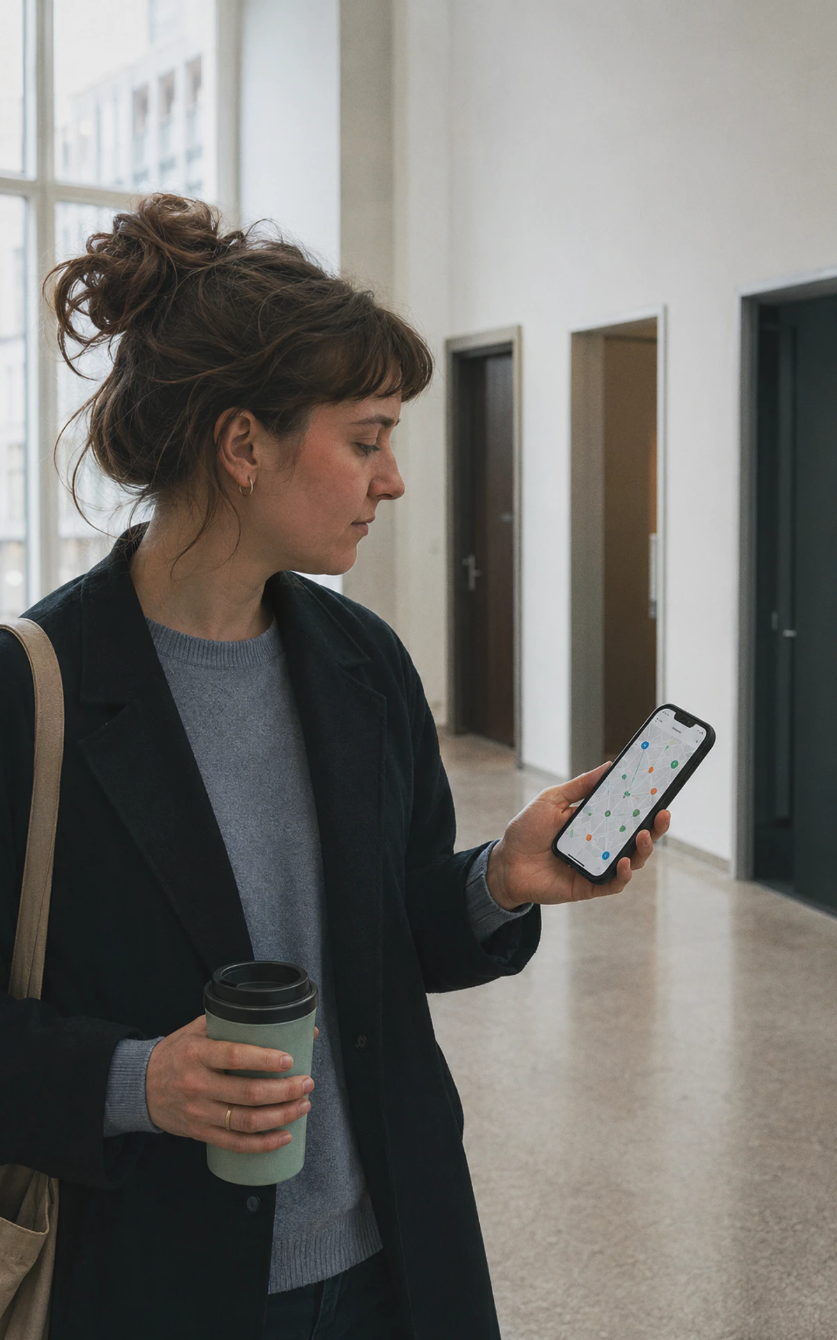 Junge Person nutzt einen digitalen Wegweiser für psychische Hilfe in Wien.