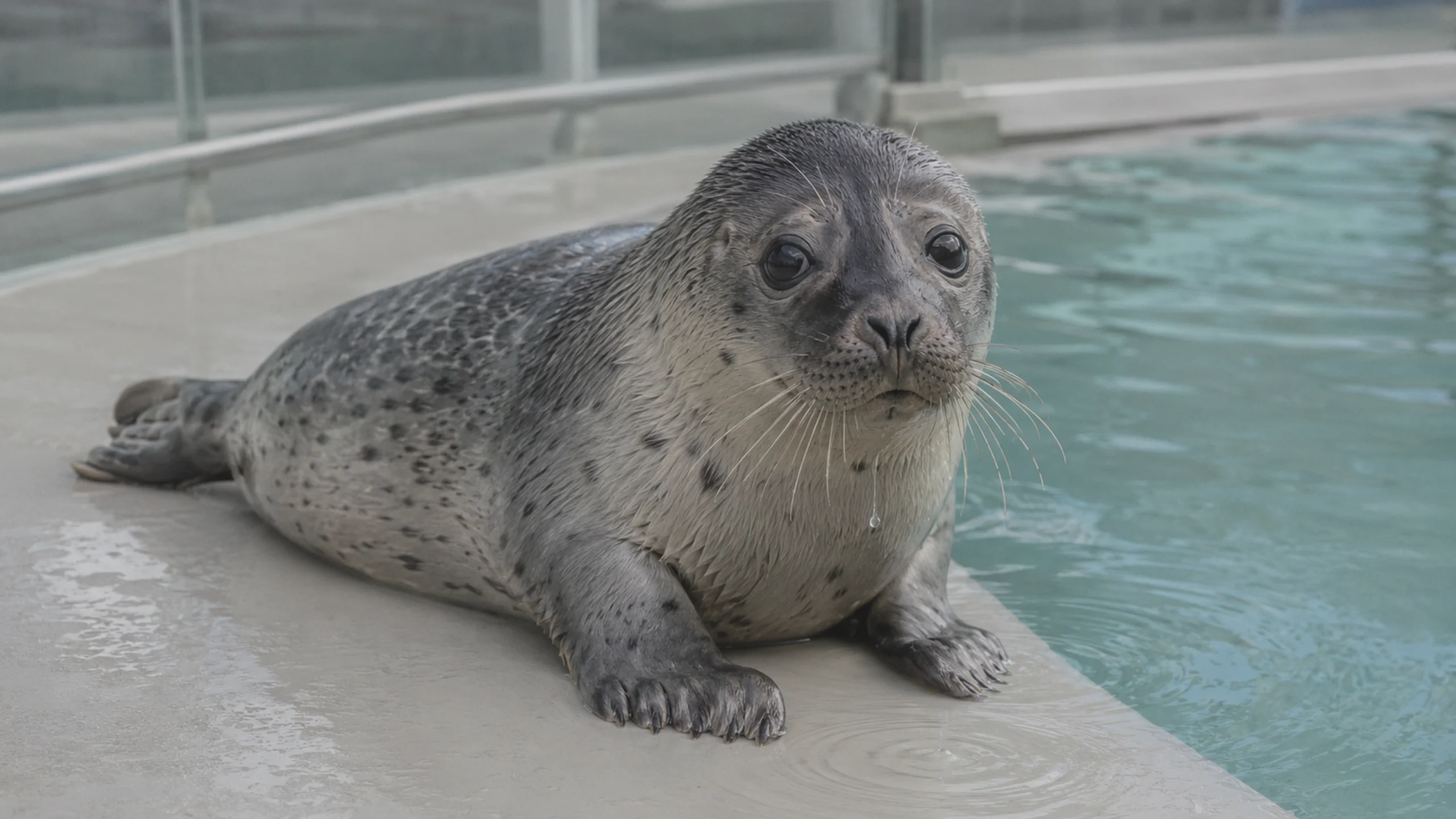 Un jeune phoque soigné dans un centre de soins à Norddeich avant d'être relâché dans la mer du Nord.