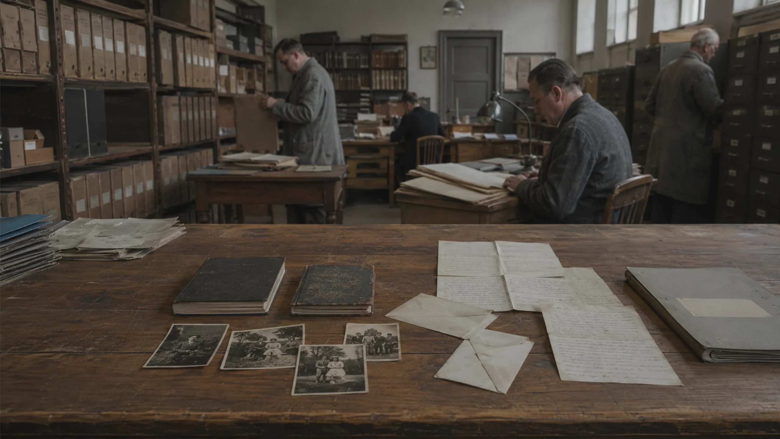 Lettres et carnets d'adresses confisqués dans une salle d'archives historiques.