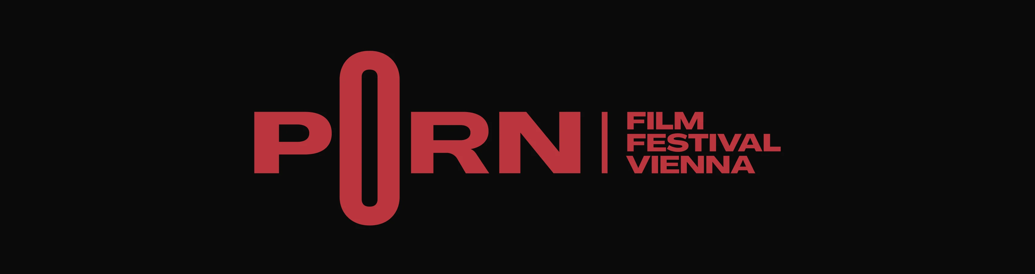 Werbebanner des PFFV Film Festival Vienna mit rotem Logo auf schwarzem Hintergrund, queeres Filmfestival in Wien