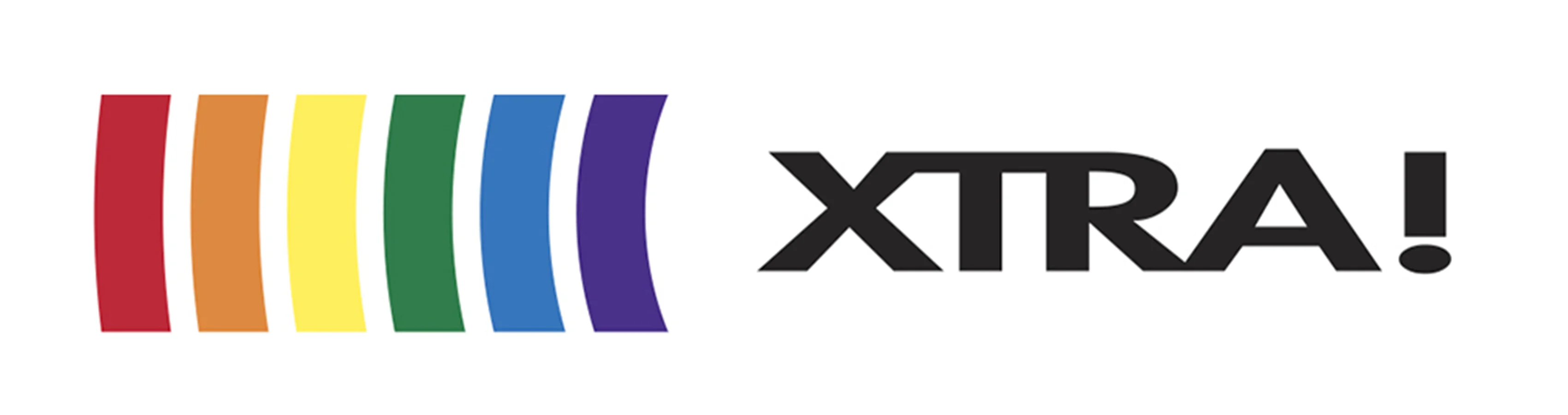Werbebanner von XTRA!, dem queeren Lifestylemagazin aus Wien, mit dem Logo in Regenbogenfarben