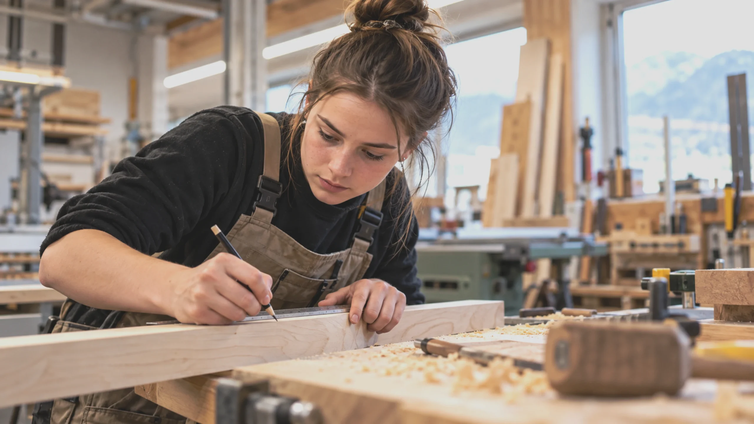 Un coach pour jeunes montre à un jeune adulte deux voies à travers un centre de conseil